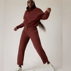 Athleta X Alicia Keys Retroplush Funnel Neck Sweatshirt & Pants Set Sz XL